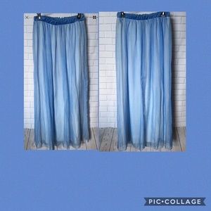 Dainty Hooligan long skirt size medium blue sheer